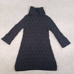 Alice + Olivia Dress Womens Small Black Semi-Sheer Crochet Turtleneck‎ Casual